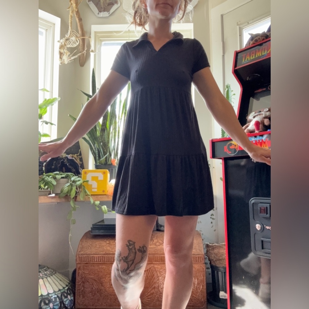 Little black dress with collar